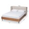 Baxton Studio Catarina Beige Upholstered Walnut Finished Queen Size Platform Bed 159-9575 - alternate 10